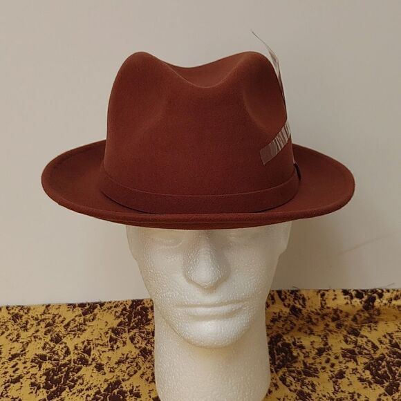 MEN'S MONTIQUE 100% WOOL FELT 2 1/4" BRIM FEDORA HAT. H62 - Picture 1 of 8